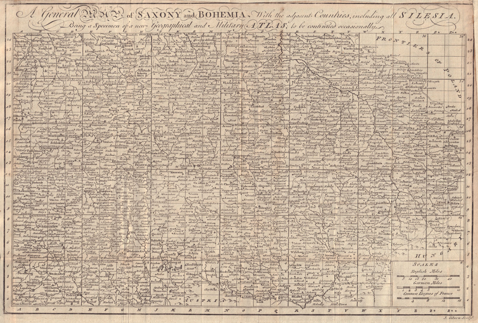 A General Map of Saxony & Bohemia with the adjacent countries. GIBSON 1760